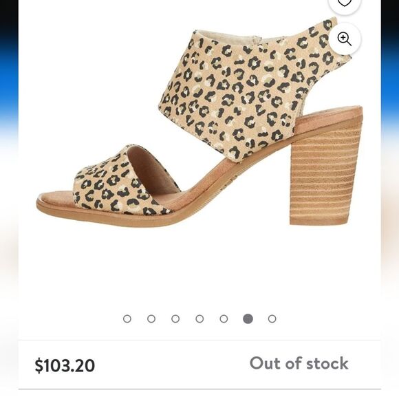 TOMS OrthoLite Majorca Cutout Sandals Natural Textured Cheetah size 7 - Picture 8 of 16